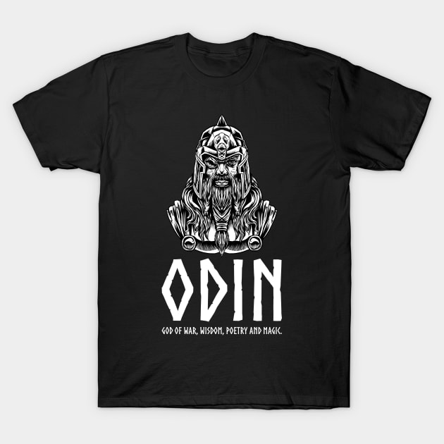 Norse Mythology Odin God Of War, Wisdom, Poetry And Magic T-Shirt by Styr Designs